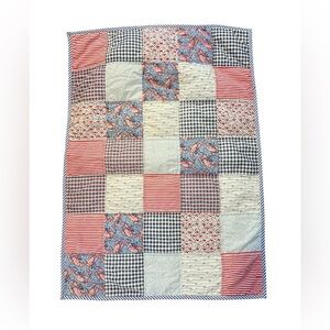 Vineyard Vines Red and Blue Crib Patchwork Quilt/Baby Blanket